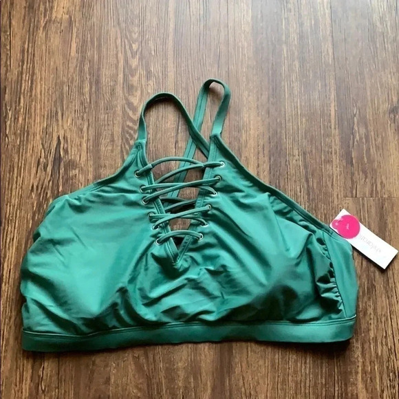 Plus Size Xhilaration Swim Bralette Bikini Top Size 16W NWT - Picture 3 of 10